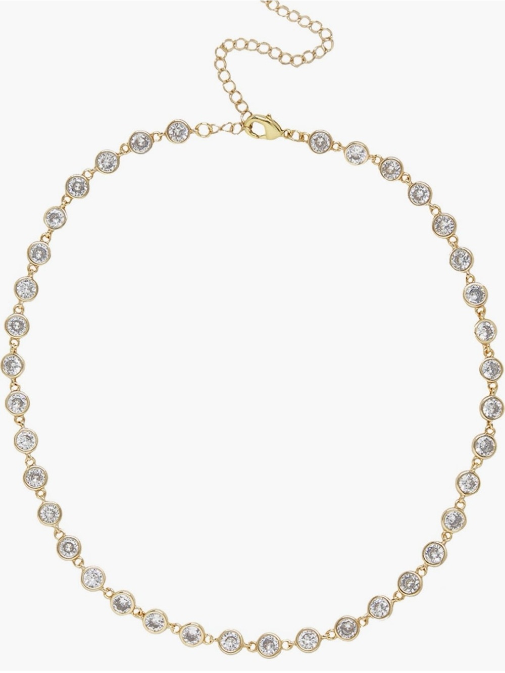 ettika cubic zirconia bezel necklace